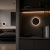 Lampa ścienna kinkiet czarny okrągły 25cm płaski metalowy minimalistyczy NYX ST-8293W/25 black Step Into Design